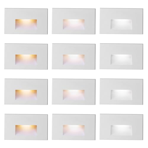 Step Lights Outdoor Indoor Stair Lights LED 120V Dimmable White (12 Count)