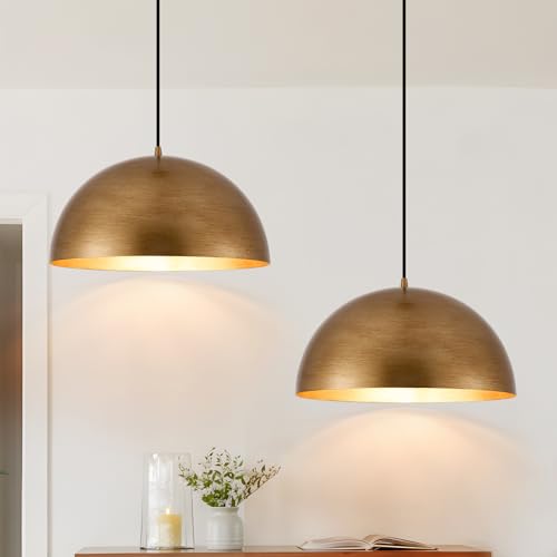 16" Dome Gold Pendant Light
