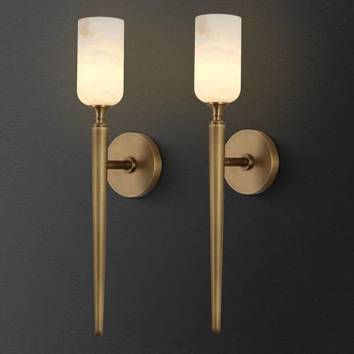 Alabaster Wall Sconces Set of Two (2 Count)