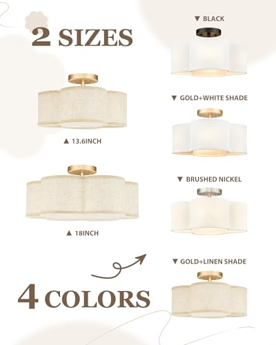 Gold Semi Flush Mount Ceiling Lights