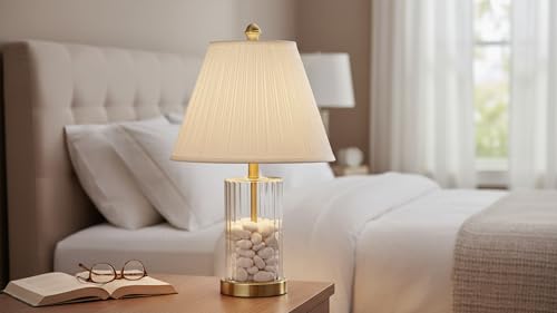 33026A Transitional Pleated Empire Shape Spider Construction Lamp Shade in Rice White