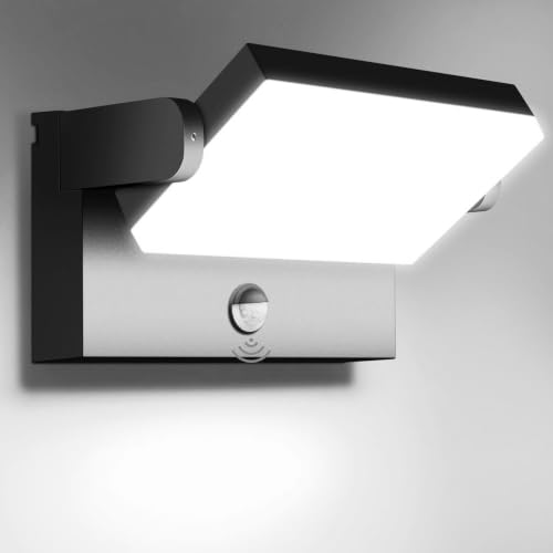 60W Motion Sensor Outdoor Wall Lights 360° Rotatable LED Panel 5000K