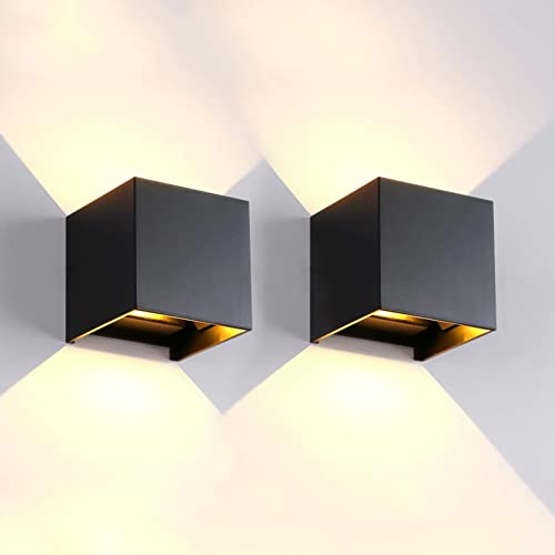 2 Pack LED Outdoor Wall Lights Exterior (2 Count)