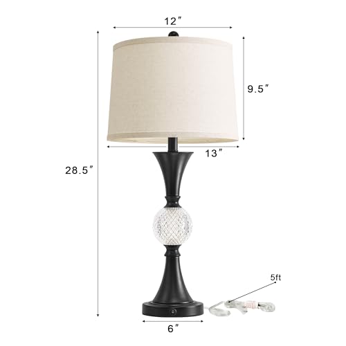 28.5" Black Table Lamps Set of 2 (2 Count)