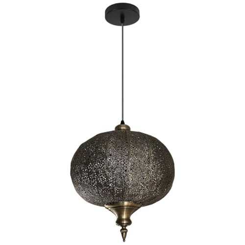 Hollow Pendant Light Fixture Black Chandelier Moroccan Hanging Lamp