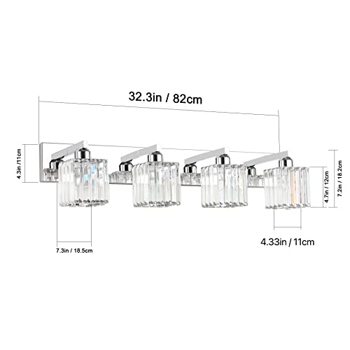 Bathroom Light Fixtures Crystal Modern Vanity Lighting Fixtures 4 Light Chrome Bathroom Vanity Light