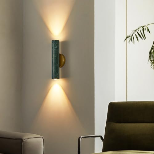 Green Marble Cylinder Wall Sconce