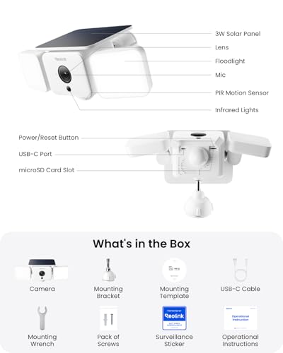 Solar Floodlight Security Cameras Wireless Outdoor (2 Count)