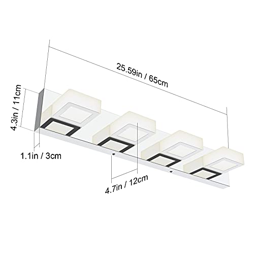 Chrome Vanity Lights for Bathroom Adjustable Acrylic Chrome Modern LED Bathroom Vanity Lights Over Mirror