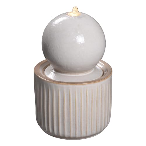 Ivory Ceramic Sphere Fountain