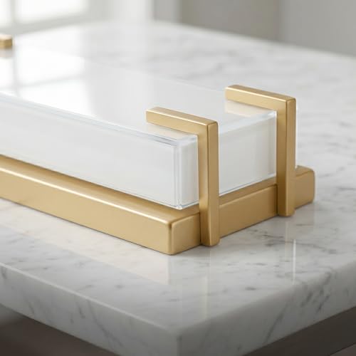 LED Bathroom Light Fixtures Over Mirror 16” Vanity Light with Milky White Lampshade 4000K Daylight Gold Bath Bar (16 Count)