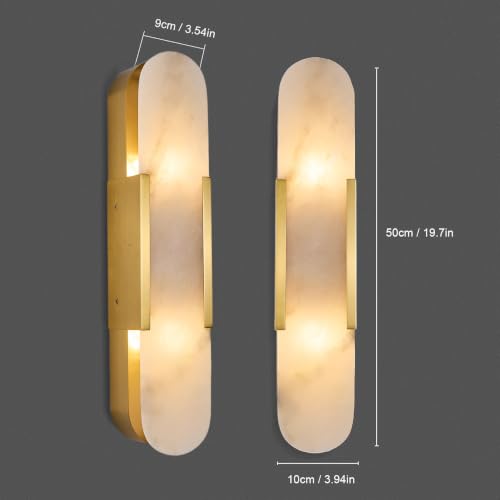 Modern Alabaster Wall Sconce Set of 2