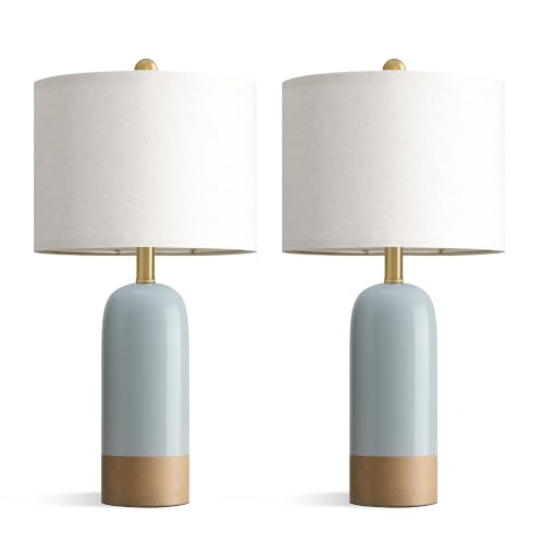 24'' Farmhouse Blue Table Lamps Set of 2 for Living Room (2 Count)