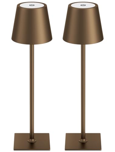 Brown Cordless Rechargeable Table Lamp 5000mAh Battery Operated Lamps (2 Count)