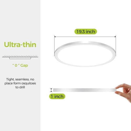 20Inch Big Dimmable Flush Mount LED Ceiling Light Fixture