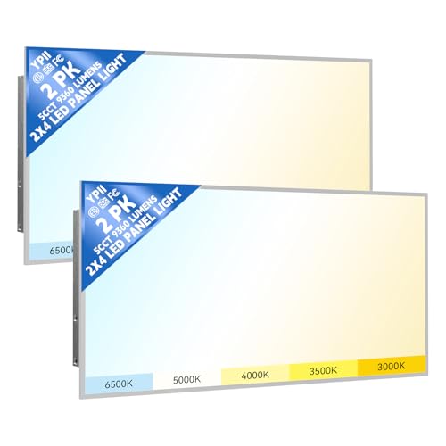 2 Pack 2x4 LED Flat Panel Light Drop Ceiling Fixture 5CCT Dimmable 9360LM (2 Count)