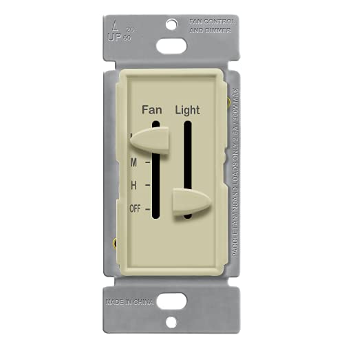 3 Speed Ceiling Fan Control and LED Dimmer Light Switch