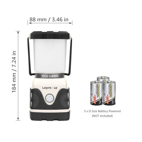 1000LM Battery Powered LED Camping Lantern with 4 Light Modes