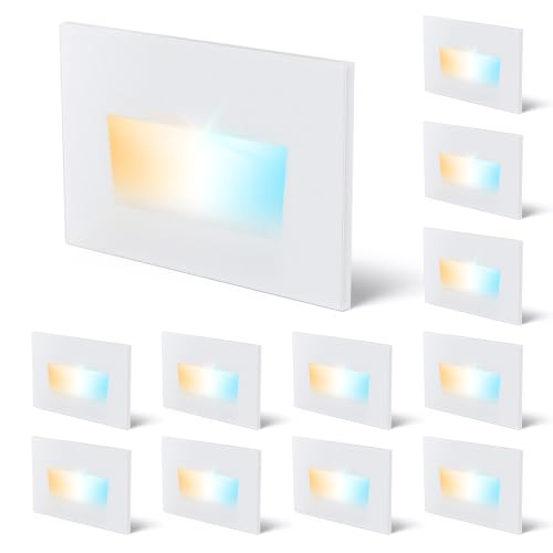 120V Hardwired Dimmable LED Stair Lights for Standard Gang Box (12 Count)