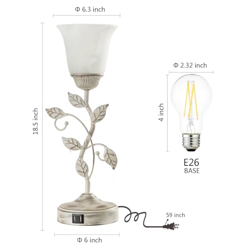 Set of 2 Rustic Touch Table Lamps for Bedroom 2 USB C+A (2 Count)