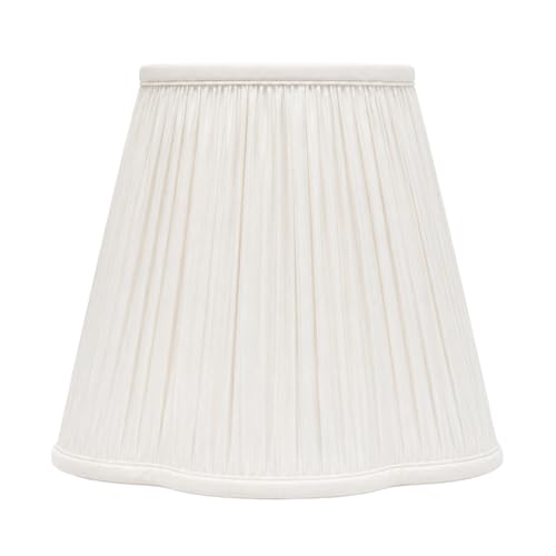 BS-754-14WH Bottom Scallop Gather Pleat Basic Lamp Shade, 7 x 14 x 11.5, White
