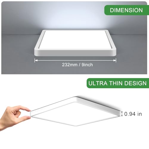 9Inch 18W Square LED Ceiling Light Fixtures Flush Mount