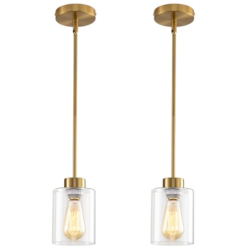 Modern Black Farmhouse Pendant Light with Glass Shade