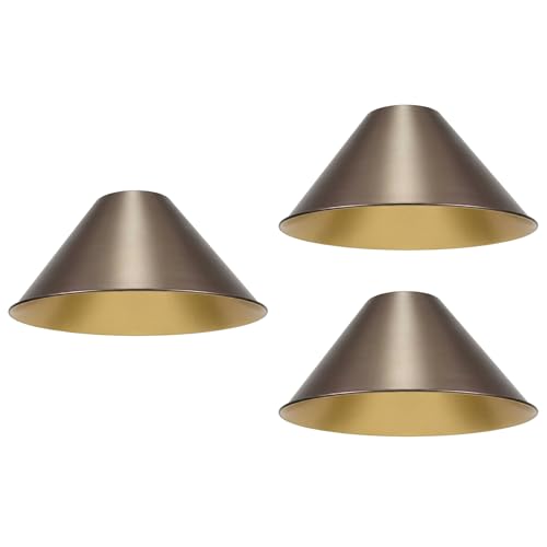 14" Large Industrial Metal Pendant Light Shade Covers (3 Count)