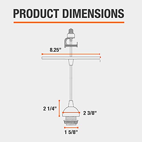Worth Home Matte Black Pendant Recessed Can Conversion Kit Adapter Only