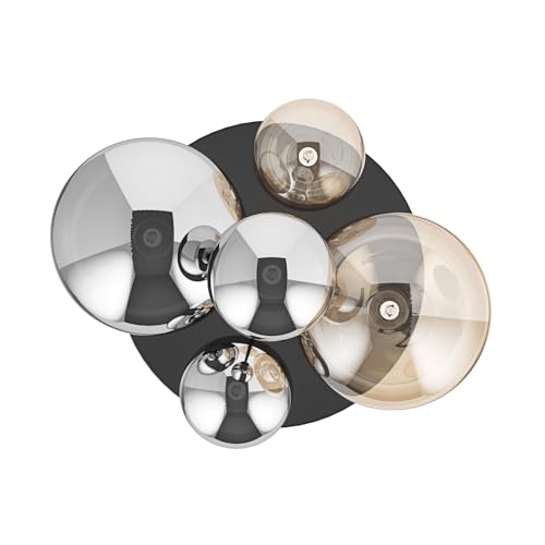 18" 5 Light Black Semi Flush Mount Ceiling Light