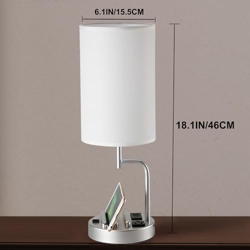 Table Lamp with 3 USB Charging Ports (2 Count)