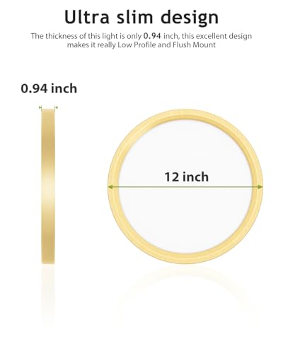 4PACK Flush Mount LED Ceiling Light Fixture Golden (4 Count)
