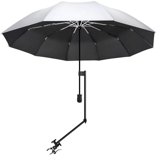 UPF 50+ UV Protection Beach Umbrella with Adjustable Universal Clamp