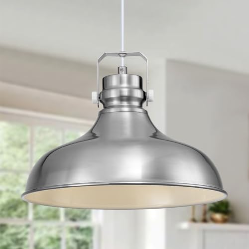 Brushed Nickel Modern Pendant Lights Kitchen Island Fixtures (3 Count)