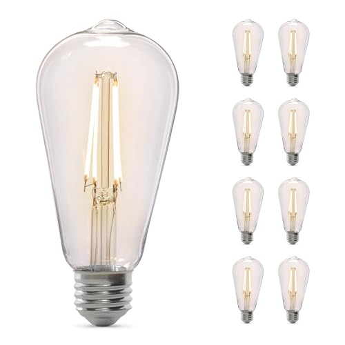 Vintage Exposed Straight Filament Clear Glass LED ST19 (8 Count)