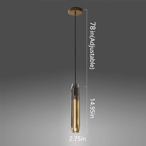 Pendant Lights Kitchen Island Pendant Lights Pendant Light fixtures Kitchen Pendant Light pendent Light 15" Smoke Gray Crystal lampshade Island Pendant Lights for Kitchen