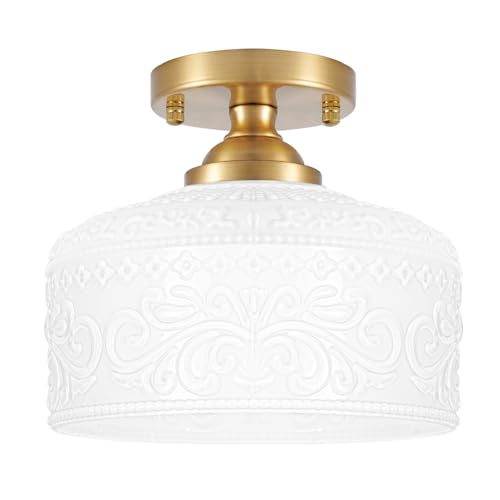 Artistic Gold Handcrafted Semi Flush Mount Ceiling Light