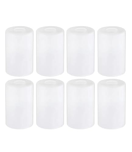 8 Pack White Frosted Glass Light Shade