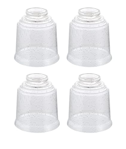 23158 4 Transitional Clear & Seeded Ceiling Fan Replacement Glass Shade (4 Count)