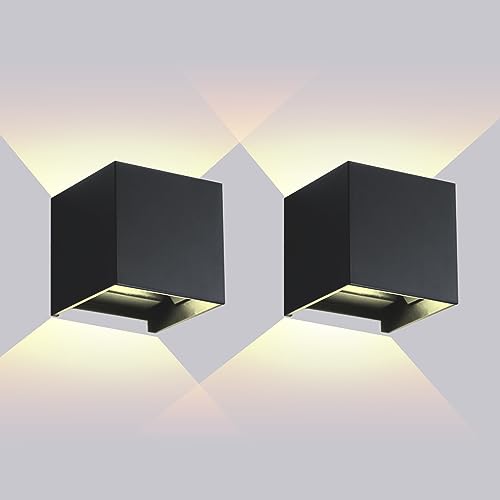 2‑Pack 20W LED Outdoor Wall Light