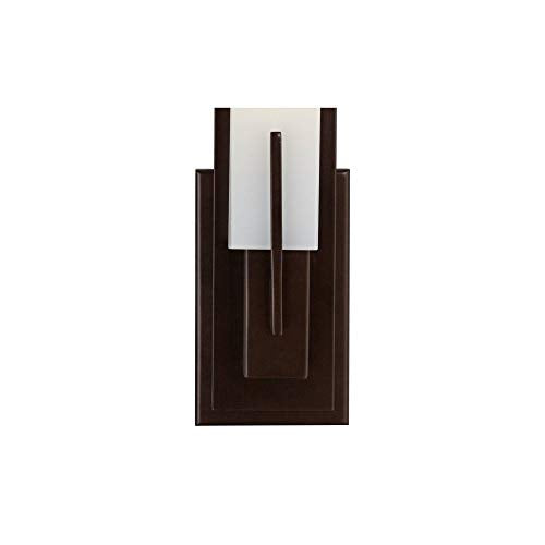 Midtown 15" High White Glass Bronze Modern Wall Sconce Light Fixture