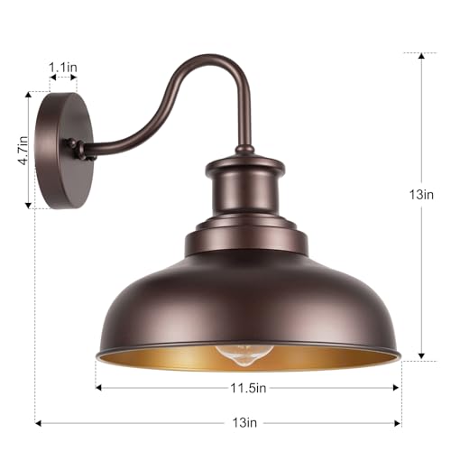 Outdoor Barn Light Outdoor Wall Sconce Farmhouse Exterior Wall Mount Light Vintage Wall Lighting Fixture Industrial Bronze Lantern for Porch