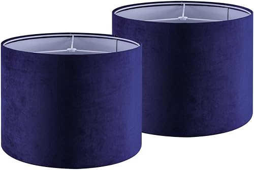 Dark Blue Velvet Drum Lamp Shade