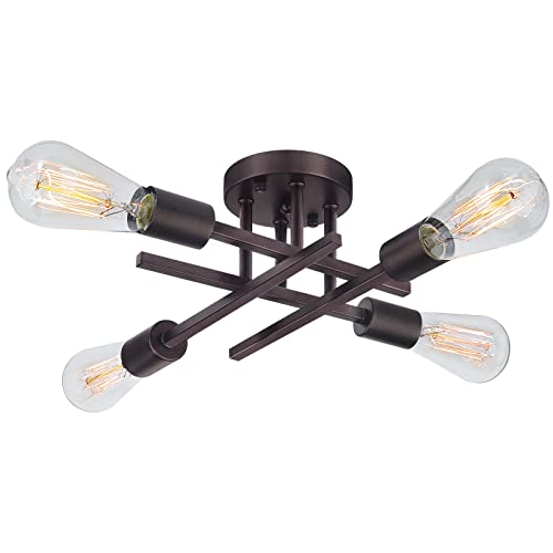 4 Light Semi Flush Mount Ceiling Light
