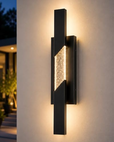 Modern LED Outdoor Wall Sconce (Black / 23.62 inch, 1 Pack)