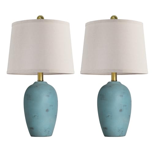 21'' Set of 2 Coastal Small Ceramic Lamps for Bedroom (2 Count)
