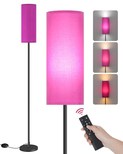 Dimmable Purple Floor Lamp for Living Room with Remote and Foot Switch