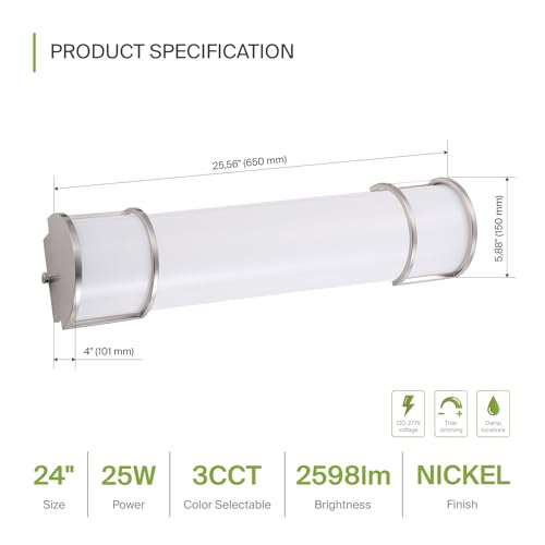 LED 24" Vanity Flush Mount Light Fixture