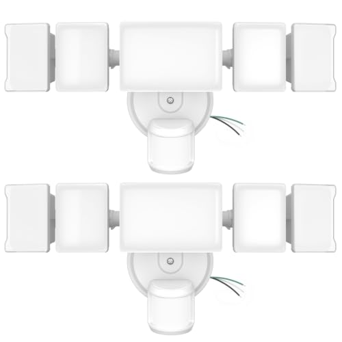 2 Pack 18000LM Motion Sensor Outdoor Lights (White)