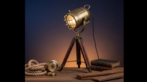 Vintage Industrial Tripod Table Lamp